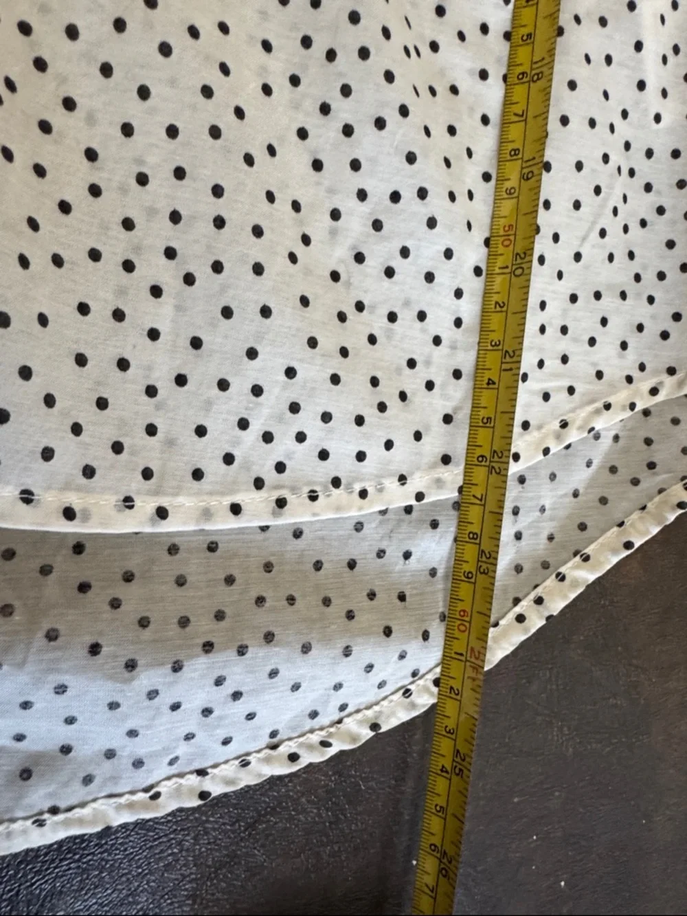 Anyhropologie Maeve Cream puff sleeve Ruffle Tie-Front Polka Dot Blouse M